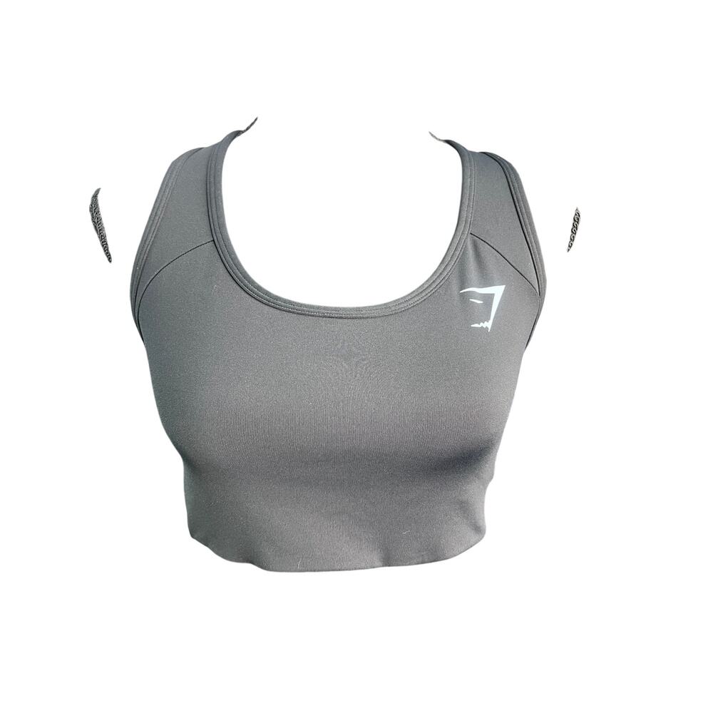Gymshark Black Sports Bra Women Size L Racerback Athletic Workout Activewear